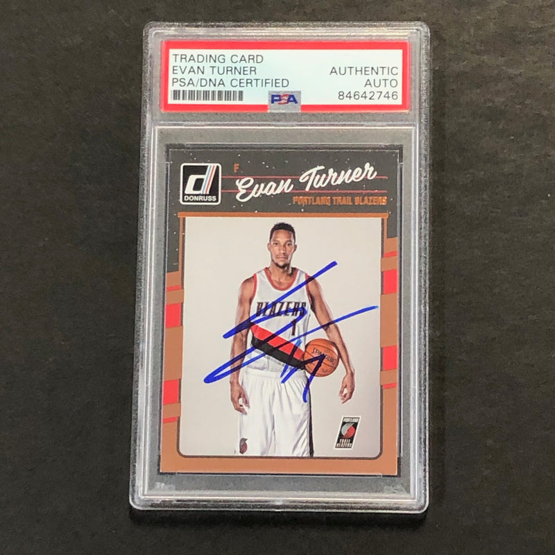 2016-17 Donruss Basketball #132 Evan Turner Signed Card AUTO PSA Slabbed Trailblazers