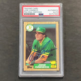1987 Topps Baseball #620 Jose Canseco Signed Card PSA Slabbed Auto A's 86 AL ROY