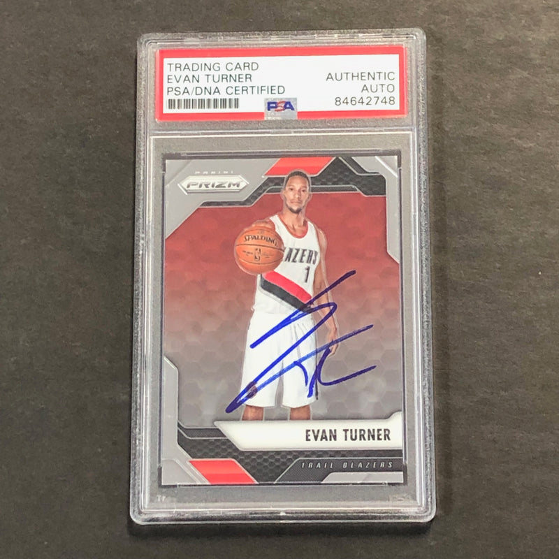 2016-17 Panini Prizm #274 Evan Turner Signed Card AUTO PSA Slabbed Trailblazers
