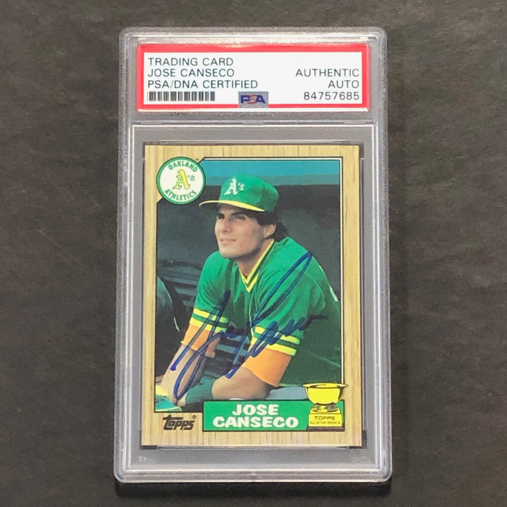 1987 Topps Baseball #620 Jose Canseco Signed Card PSA Slabbed Auto