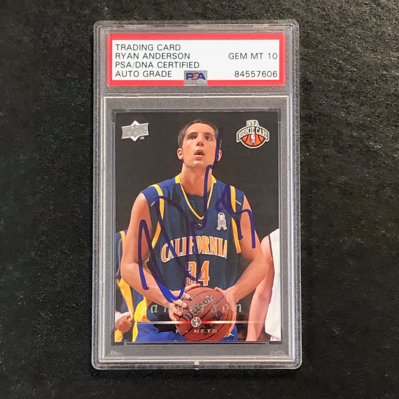 2008-09 Upper Deck #236 Ryan Anderson Signed Card AUTO 10 PSA Slabbed Rookie RC