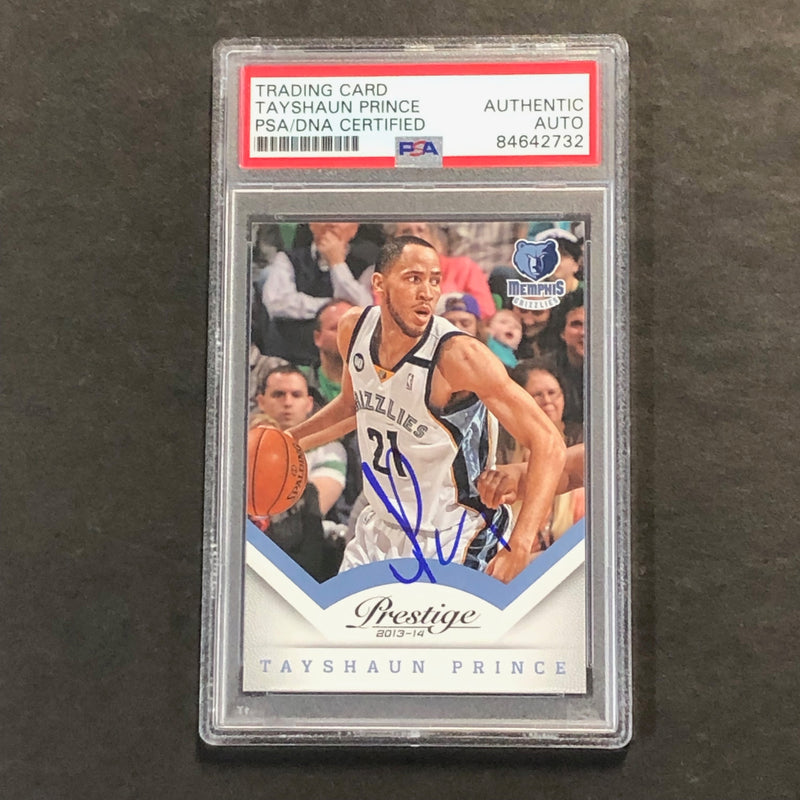 2013-14 Panini Prestige #123 Tayshaun Prince Signed Card AUTO PSA Slabbed Grizzlies