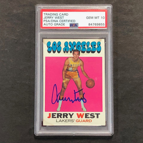 1971-72 Topps #50 Jerry West Signed Card Auto Grade 10 PSA Slabbed Lakers