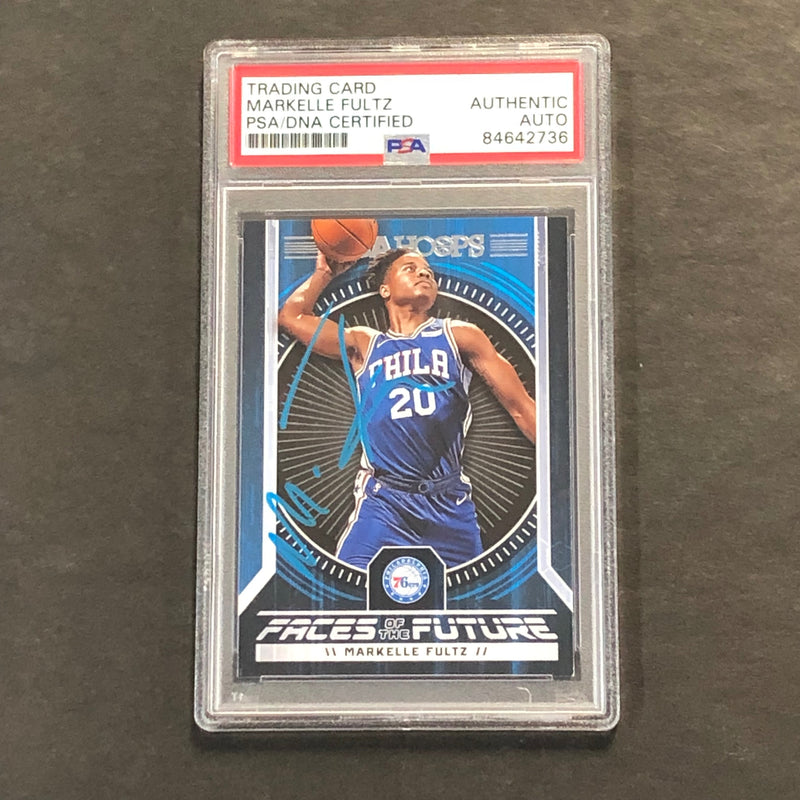 2017-18 Panini NBA Hoops Faces of the Future #1 Markelle Fultz Signed Card PSA Slabbed RC 76ers