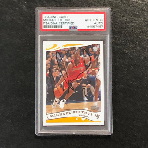 2005-06 Topps #218 Mickael Pietrus Signed Card AUTO PSA Slabbed Warriors