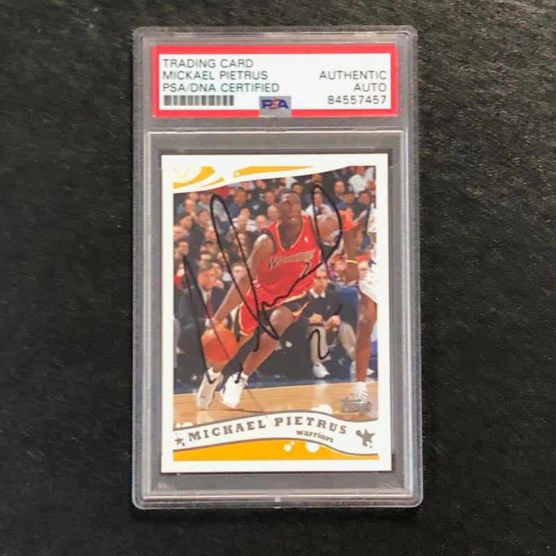 2005-06 Topps #218 Mickael Pietrus Signed Card AUTO PSA Slabbed Warriors