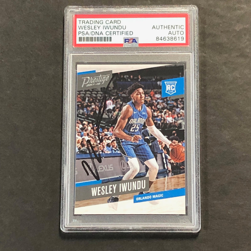 2017-18 NBA Panini Prestige #182 Wesley Iwundu Signed Card AUTO PSA/DNA Slabbed RC Magic