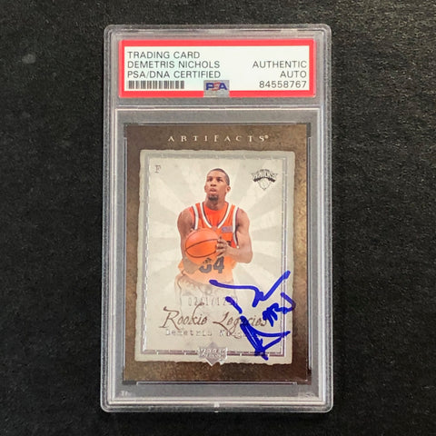 2007-08 Artifacts #146 Demetris Nichols Signed Card AUTO PSA Slabbed Knicks