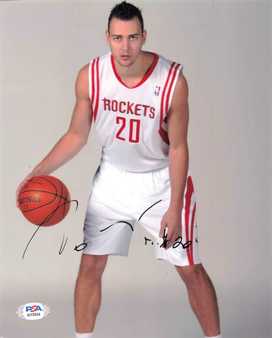 DONATAS MOTIEJUNAS signed 8x10 photo PSA/DNA Houston Rockets Autographed
