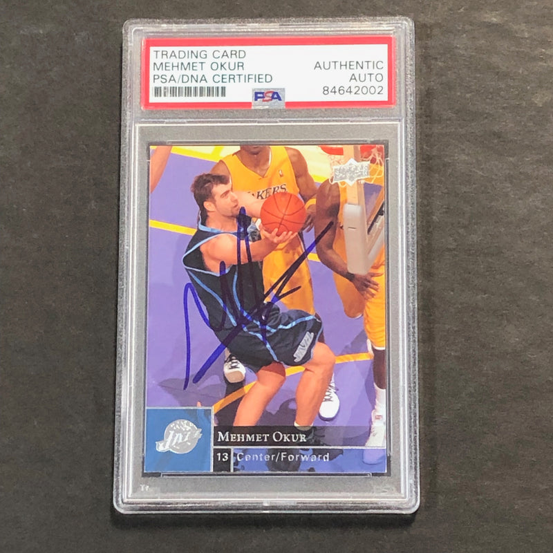 2009-10 Upper Deck Basketball #191 Mehmet Okur Signed Card AUTO PSA Slabbed Jazz