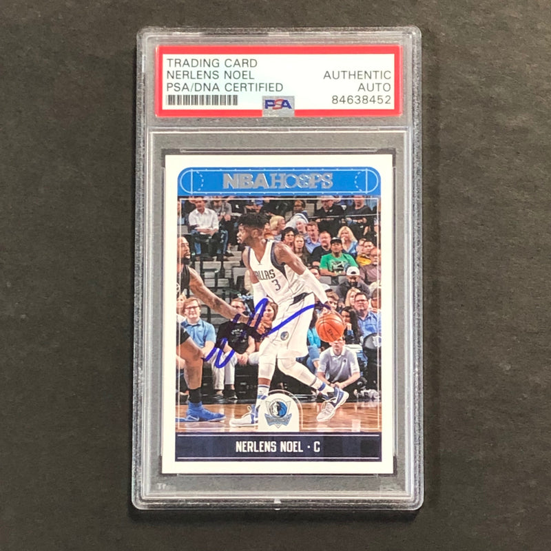 2017-18 Panini NBA Hoops #129 Nerlens Noel Signed Card AUTO PSA Slabbed Mavericks