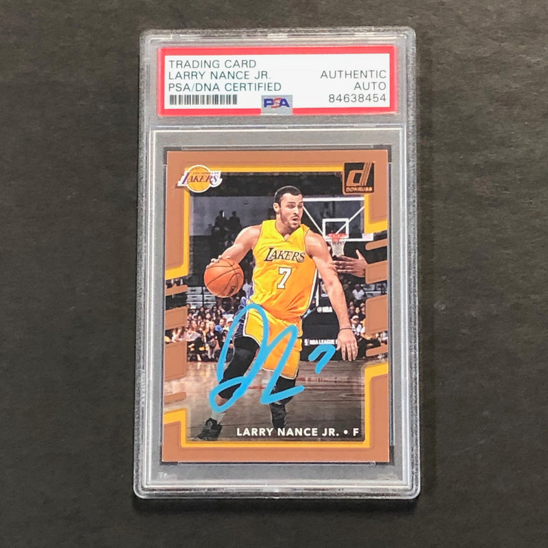 2017-18 Panini Donruss #70 Larry Nance Jr. Signed Card AUTO PSA Slabbed Lakers