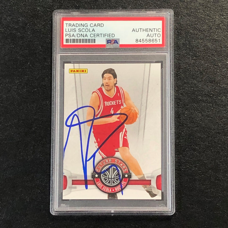 2009-10 Panini Future Stars #11 Luis Scola Signed Card AUTO PSA/DNA Slabbed Rockets