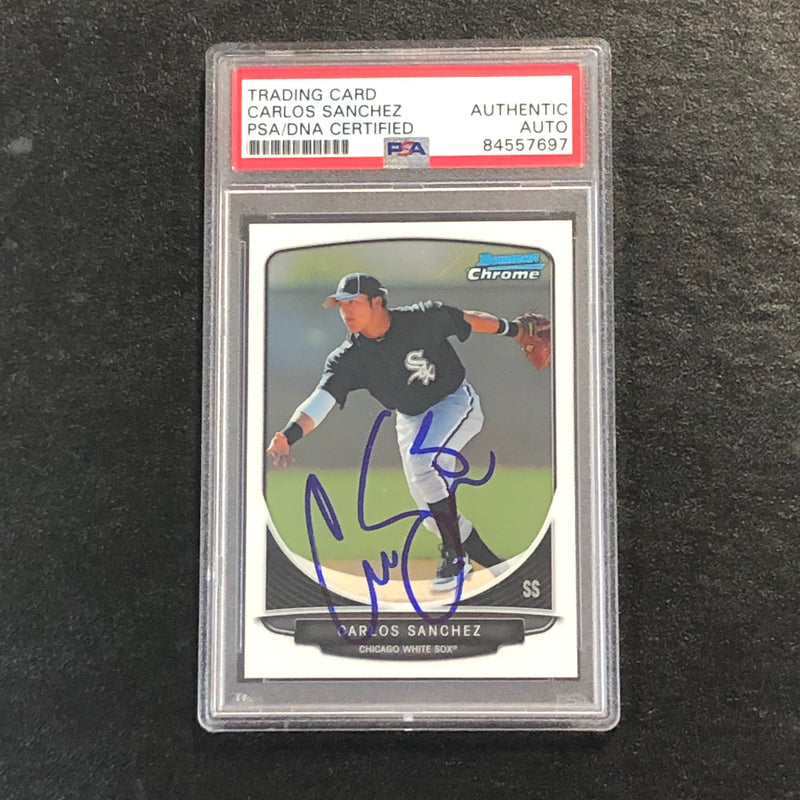 2013 Bowman Chrome #BCP109 Carlos Sanchez Signed Card PSA Slabbed Auto White Sox