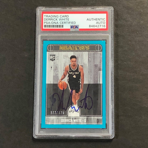 2017-18 Panini NBA Hoops #279 122/125 Derrick White Signed Card AUTO PSA/DNA Slabbed Spurs RC