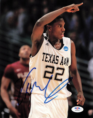 Khris Middleton signed 8x10 photo PSA/DNA Texas A&M Autographed