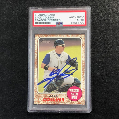 2017 Topps Heritage Minor League #91 Zack Collins Signed Card PSA Slabbed Auto White Sox