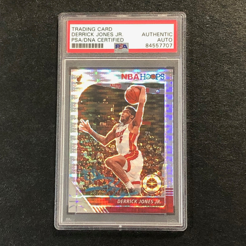 2019-20 NBA Hoops #101 Derrick Jones Jr. Signed Card AUTO PSA Slabbed Heat