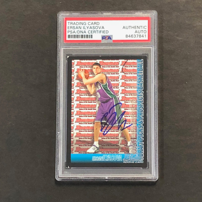 2005-06 Bowman Draft Picks & Prospects #132 Ersan Ilyasova Signed Card AUTO PSA Slabbed Bucks