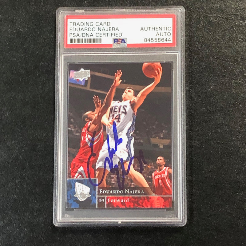 2009-10 Upper Deck #120 Eduardo Najera Signed AUTO PSA Slabbed Nets