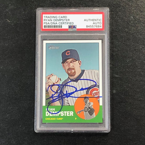 2012 Topps Heritage #309 Ryan Dempster Card PSA Slabbed Auto Cubs