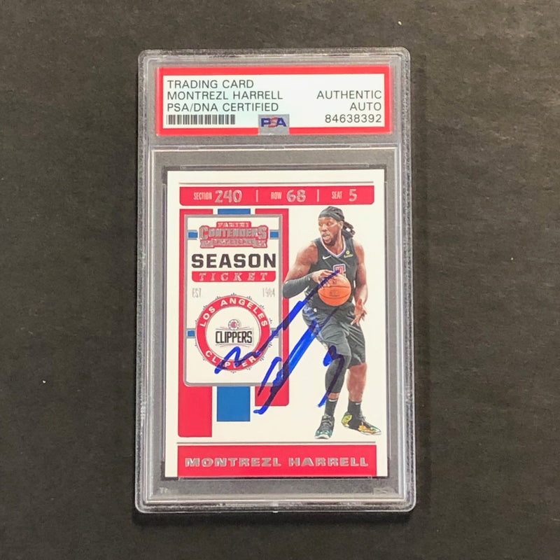 2019-20 NBA Panini Contenders #83 Montrezl Harrell Signed Card AUTO PSA Slabbed Clippers