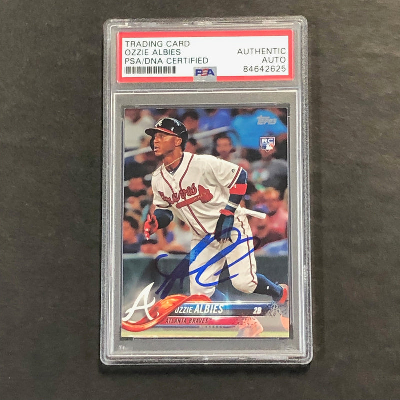 2018 MLB Topps Series #276 Ozzie Albies Signed Card PSA Slabbed Auto Atlanta Braves