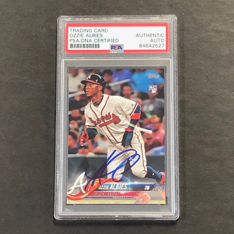2018 MLB Topps Series #276 Ozzie Albies Signed Card PSA Slabbed Auto Atlanta Braves