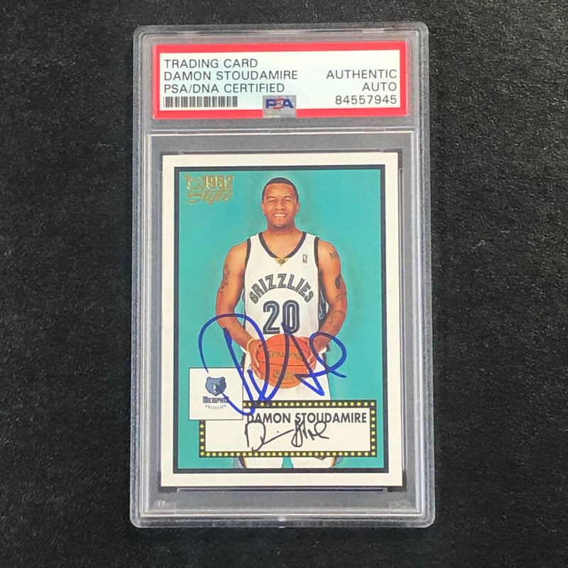 2005-06 Topps 1952 Style #14 Damon Stoudamire Signed Card AUTO PSA Slabbed Grizzlies