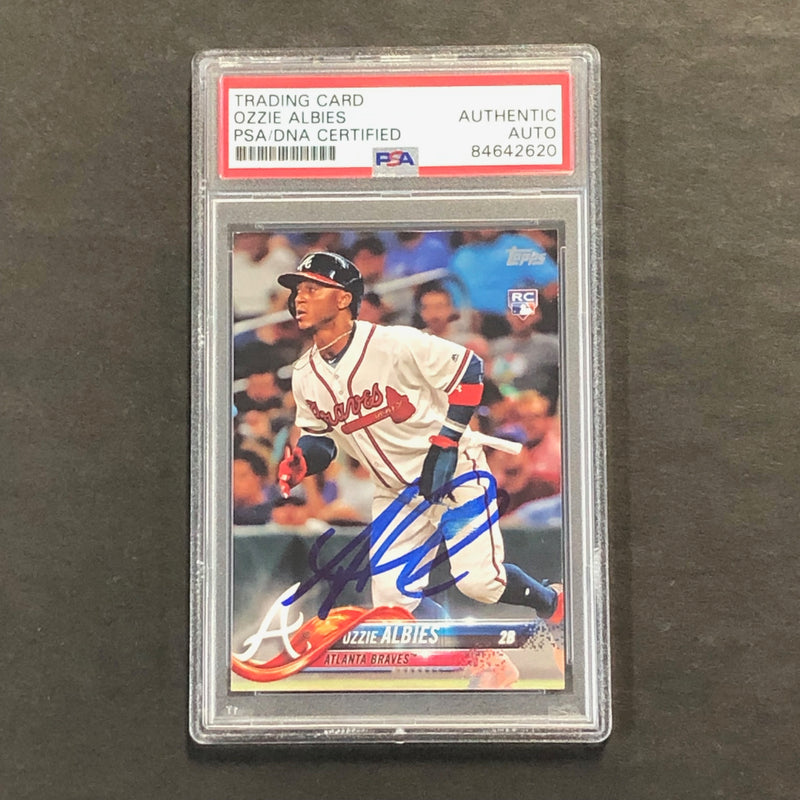 2018 MLB Topps Series #276 Ozzie Albies Signed Card PSA Slabbed Auto Atlanta Braves
