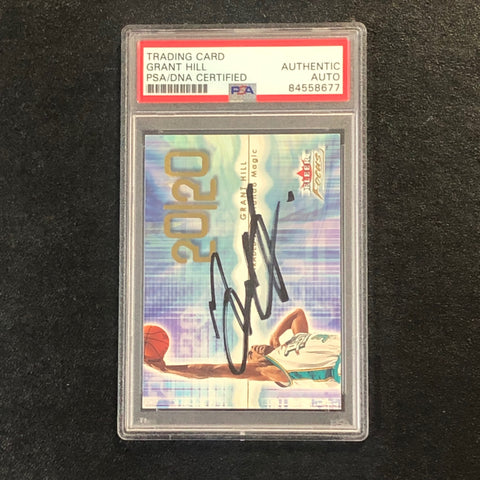 2000-01 Fleer Focus #219 Grant Hill Signed Card AUTO PSA Slabbed Magic