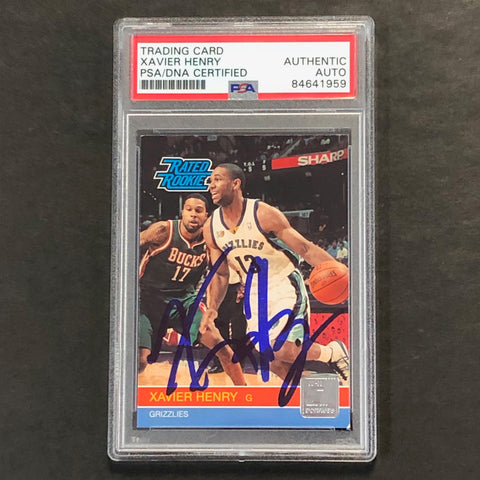 2010 DONRUSS RATED ROOKIE #239 XAVIER HENRY Signed Card AUTO PSA Slabbed RC Grizzlies