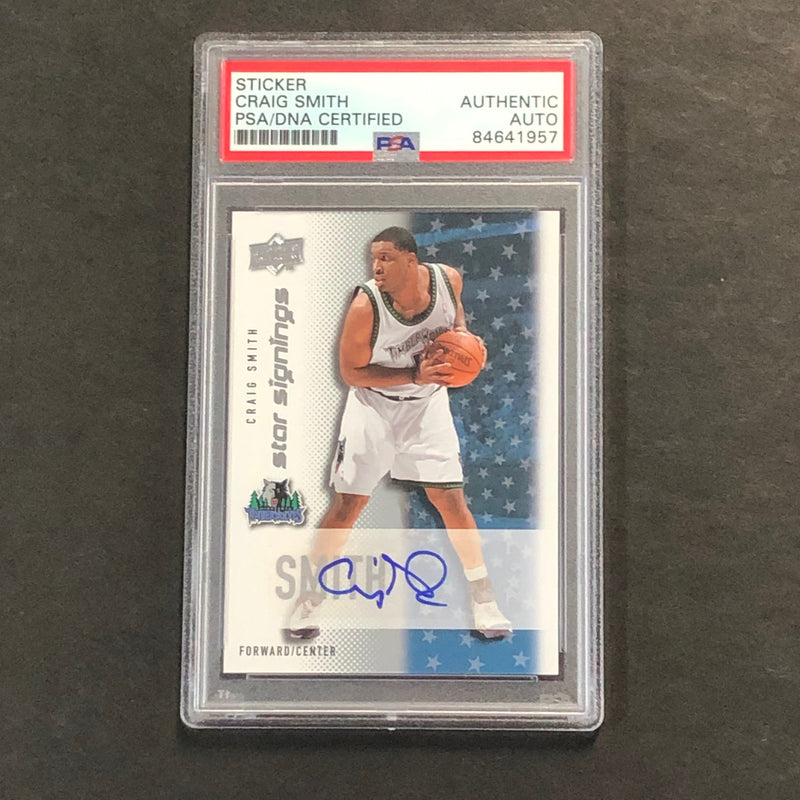 2008-09 Upper Deck Star Signings #SS-SM CRAIG SMITH Signed Card AUTO PSA Slabbed Timberwolves