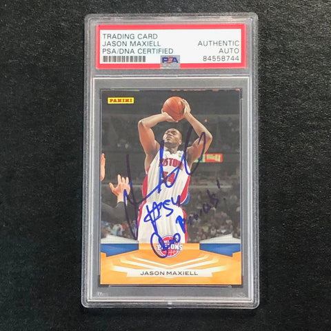 2009-10 Panini Basketball #75 Jason Maxiell Signed Card AUTO PSA Slabbed Pistons