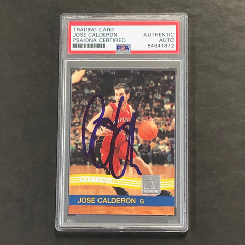 2010-11 Panini Donruss #32 Jose Calderon Signed Card AUTO PSA Slabbed Raptors