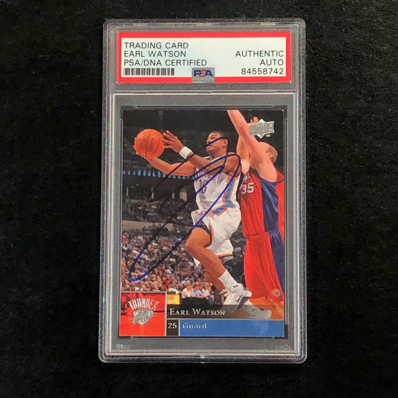 2009-10 Upper Deck Basketball #139 Earl Watson Signed Card AUTO PSA Slabbed Thunder