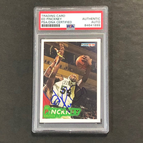 1993-94 Fleer #248 Ed Pinckney Signed Card AUTO PSA Slabbed Celtics