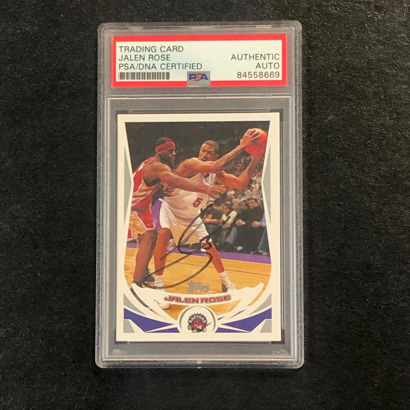 2004-05 Topps #157 Jalen Rose Signed Card AUTO PSA Slabbed Raptors