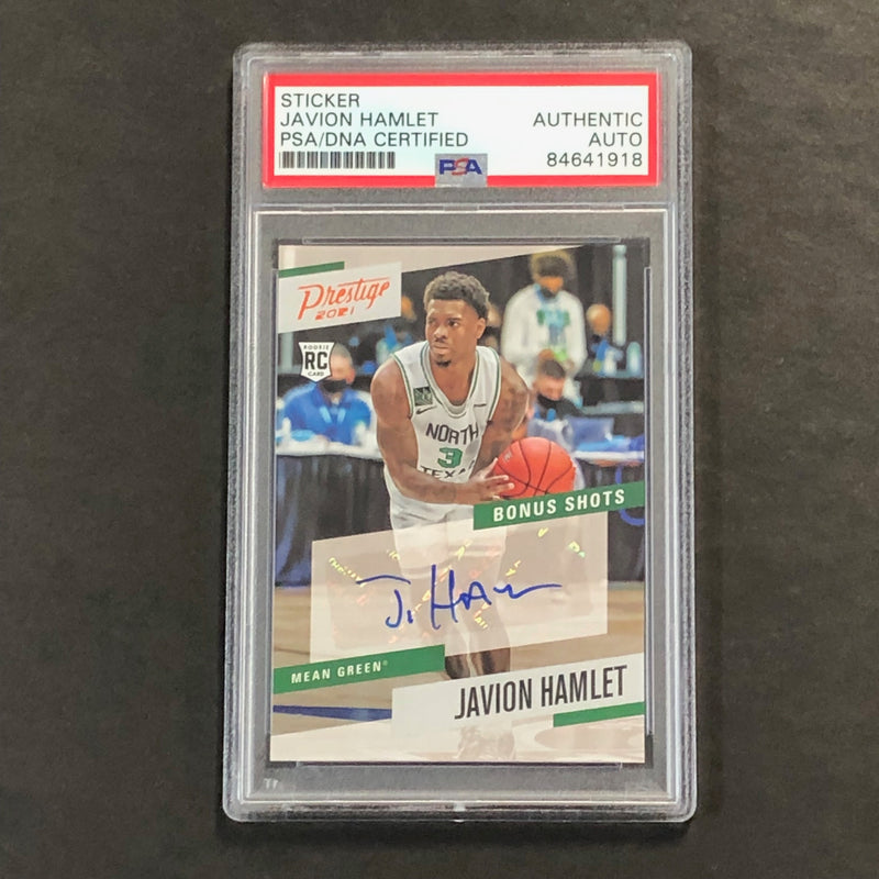 2021 Panini Chronicles Prestige Draft Picks #PBJHA Javion Hamlet Signed Card AUTO PSA Slabbed