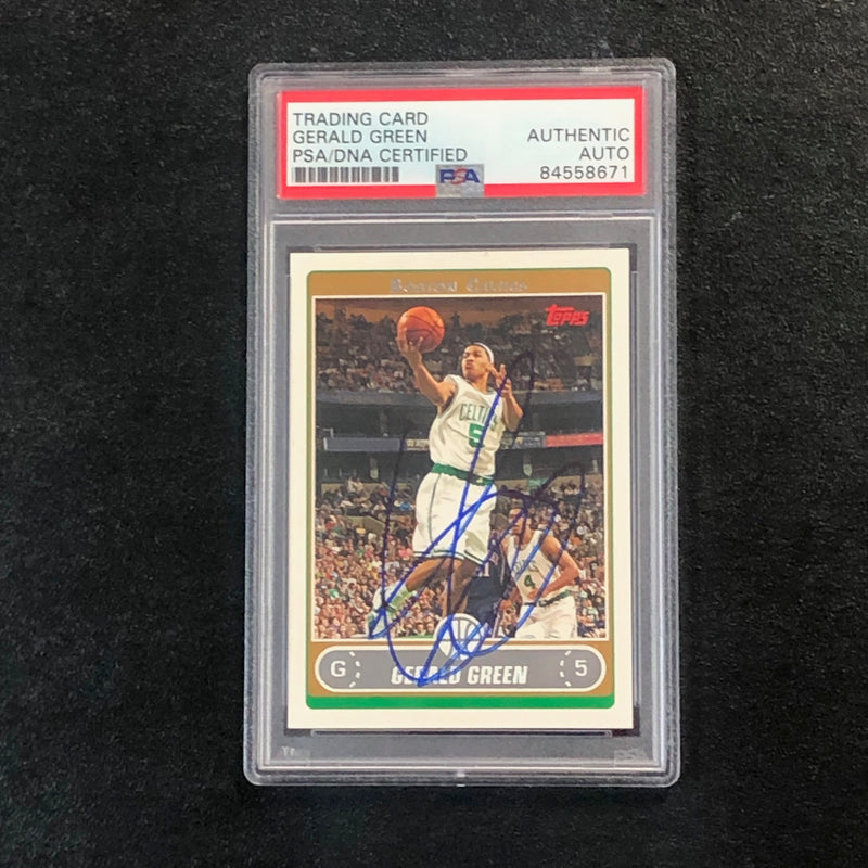 2006 Topps #44 Gerald Green Signed Card AUTO PSA Slabbed Celtics
