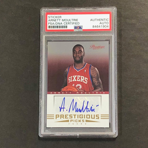 2012-13 Panini Prestigious Picks #71 Arnett Moultrie Signed Card AUTO PSA Slabbed 76ers