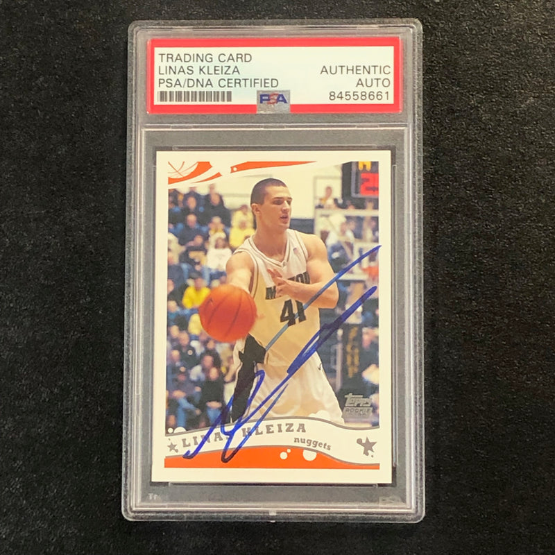 2005-06 Topps #247 Linas Kleiza signed Auto Card PSA/DNA Slabbed RC Nuggets