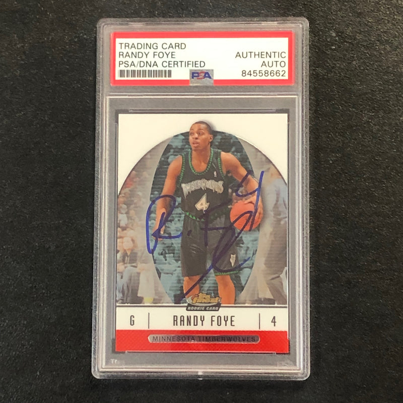 2006-07 Topps Finest #94 Randy Foye Signed Card AUTO PSA Slabbed RC Minnesota Timberwolves