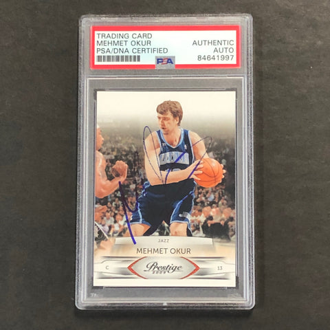 2009-10 Panini Prestige #103 Mehmet Okur Signed Card AUTO PSA Slabbed Jazz