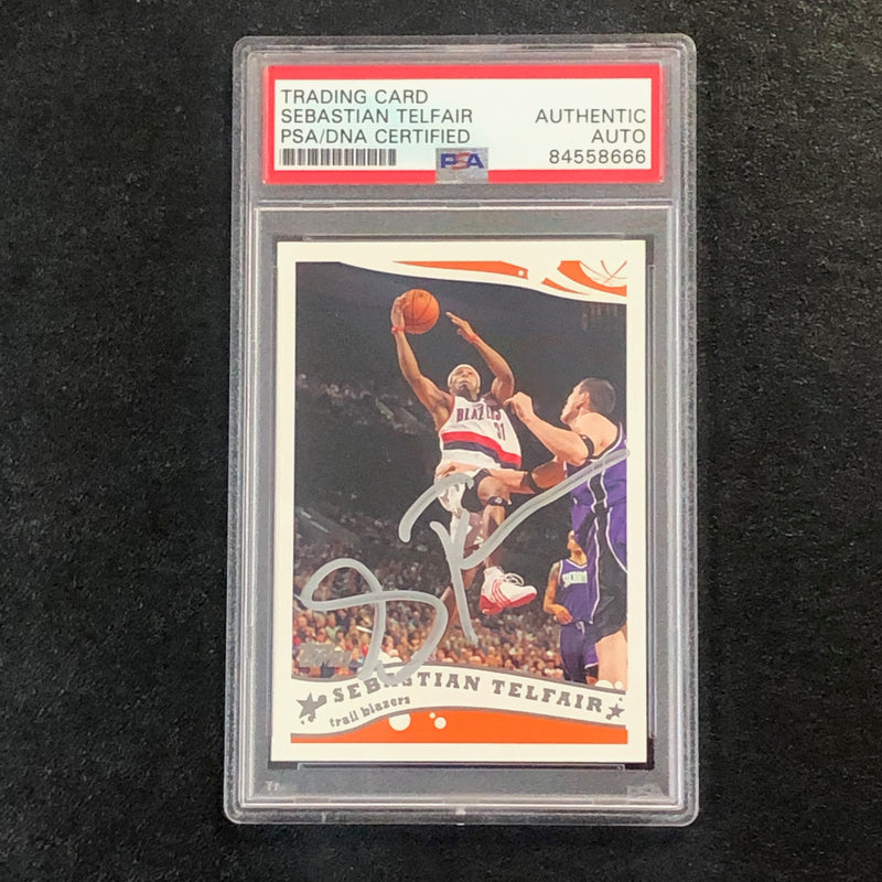2005-06 Topps #84 Sebastian Telfair Signed Card AUTO PSA/DNA Slabbed Trail Blazers