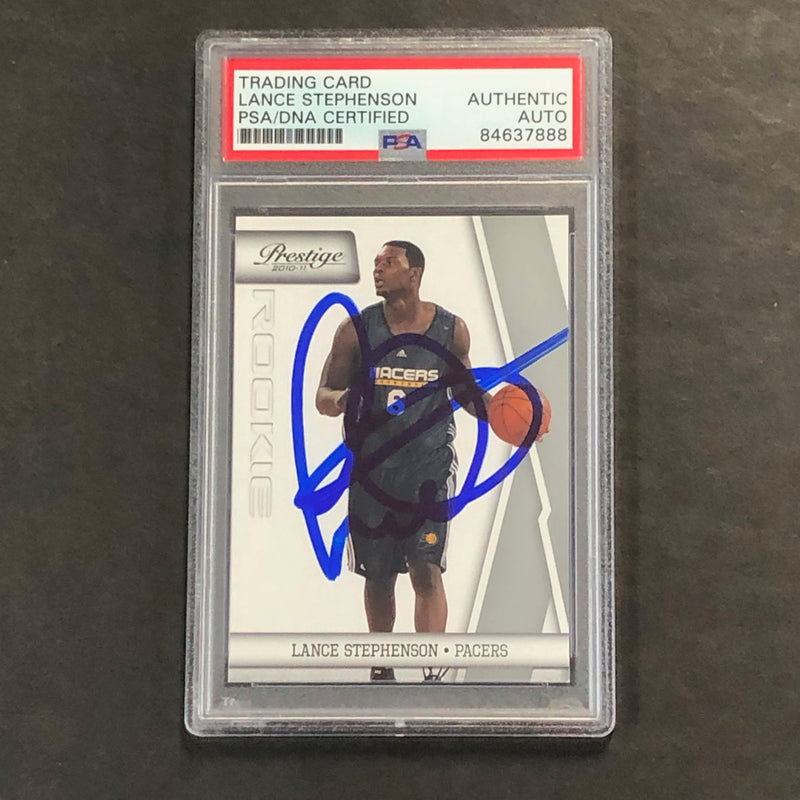 2009-10 Panini Prestige #198 Lance Stephenson Signed Card AUTO PSA Slabbed Pacers