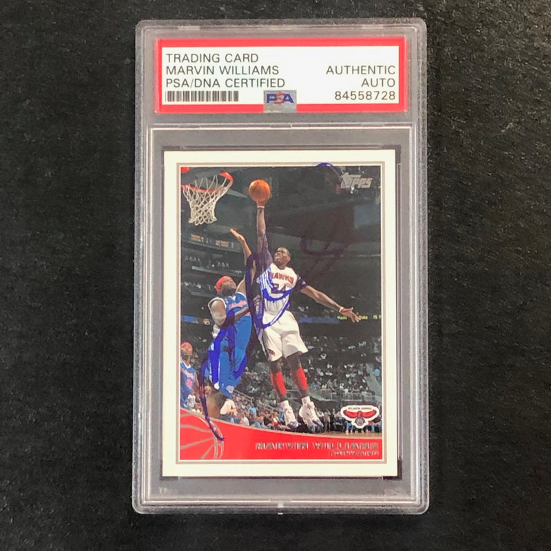 2009-10 Topps Basketball #4 Marvin Williams Signed AUTO PSA Slabbed Hawks