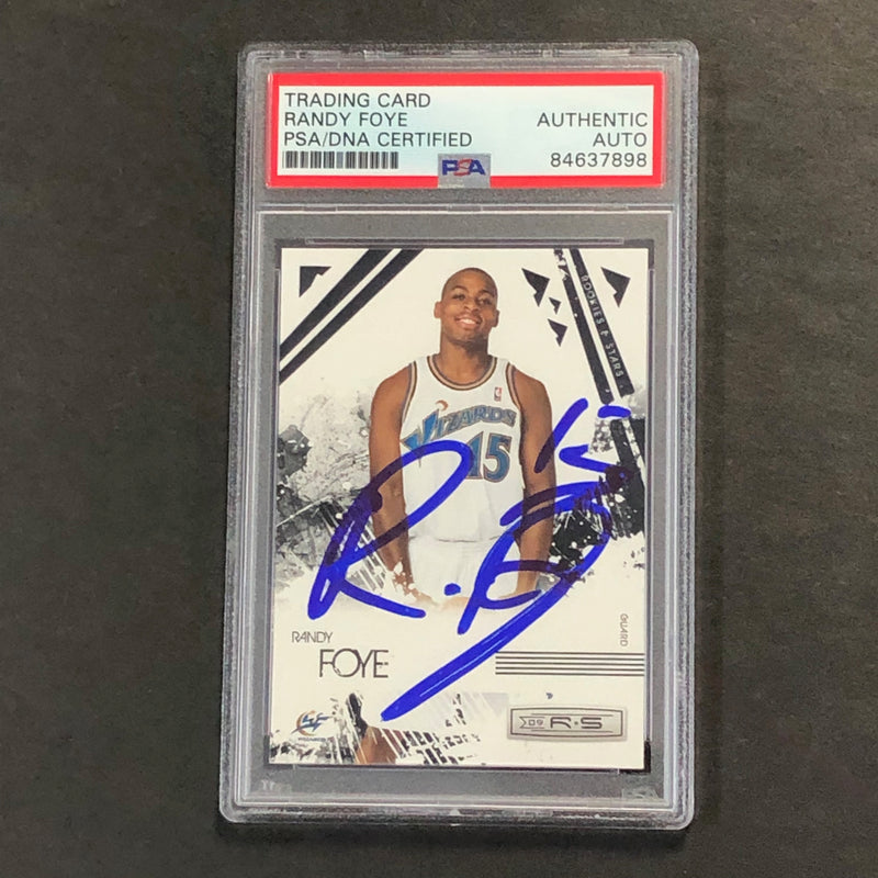 2009-10 Panini Rookies and Stars #100 Randy Foye Signed Card AUTO PSA Slabbed Wizards