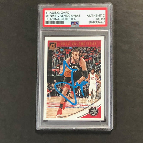 2018-19 Panini Donruss #43 Jonas Valanciunas Signed Card AUTO PSA Slabbed Toronto Raptors