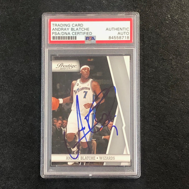 2010-11 Panini Prestige #118 Andray Blatche Signed Card AUTO PSA Slabbed Wizards